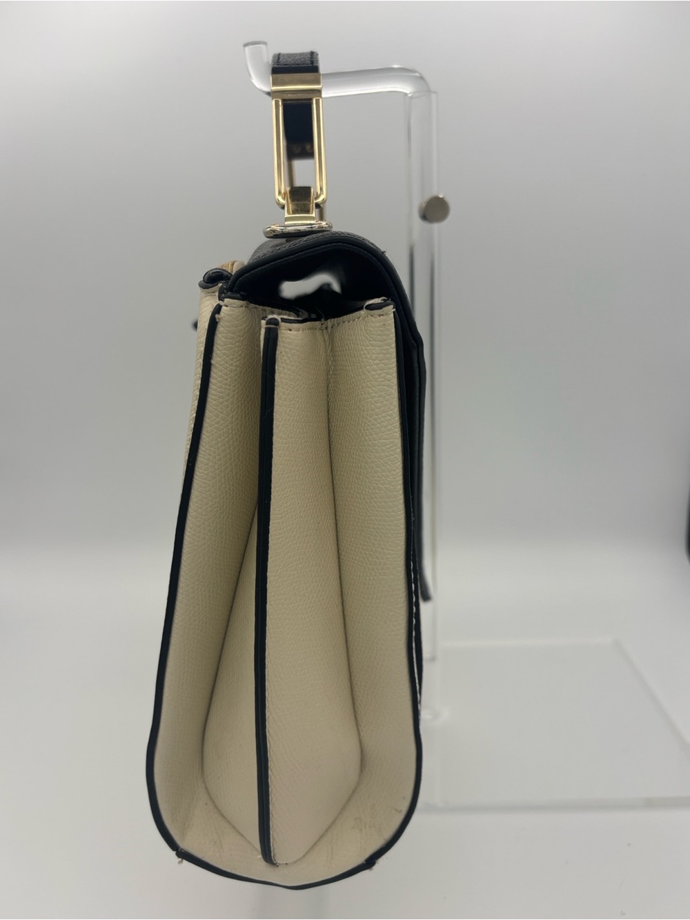 Zara Classic Top-Handle Satchel - Black & Cream (missing crossbody strap) - Picture 5 of 15